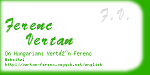 ferenc vertan business card